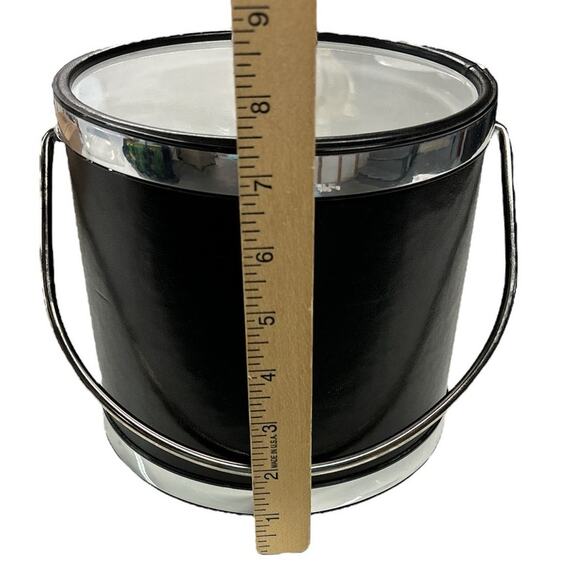 Vintage Mid Century Modern Faux Leather Bar Ware Ice Bucket - Picture 4 of 6